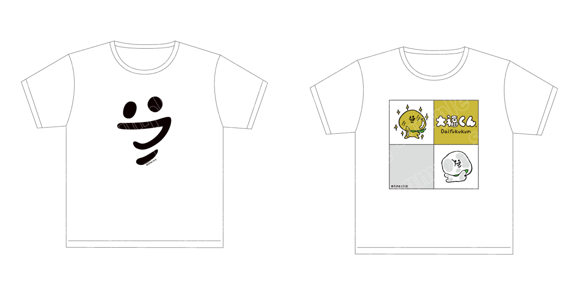 『Slash Gift』にて、和菓子界の癒しキャラクター「大福くん」のもちもちくじを9月22日より販売開始！のサブ画像2_A賞：Tシャツ(全2種)