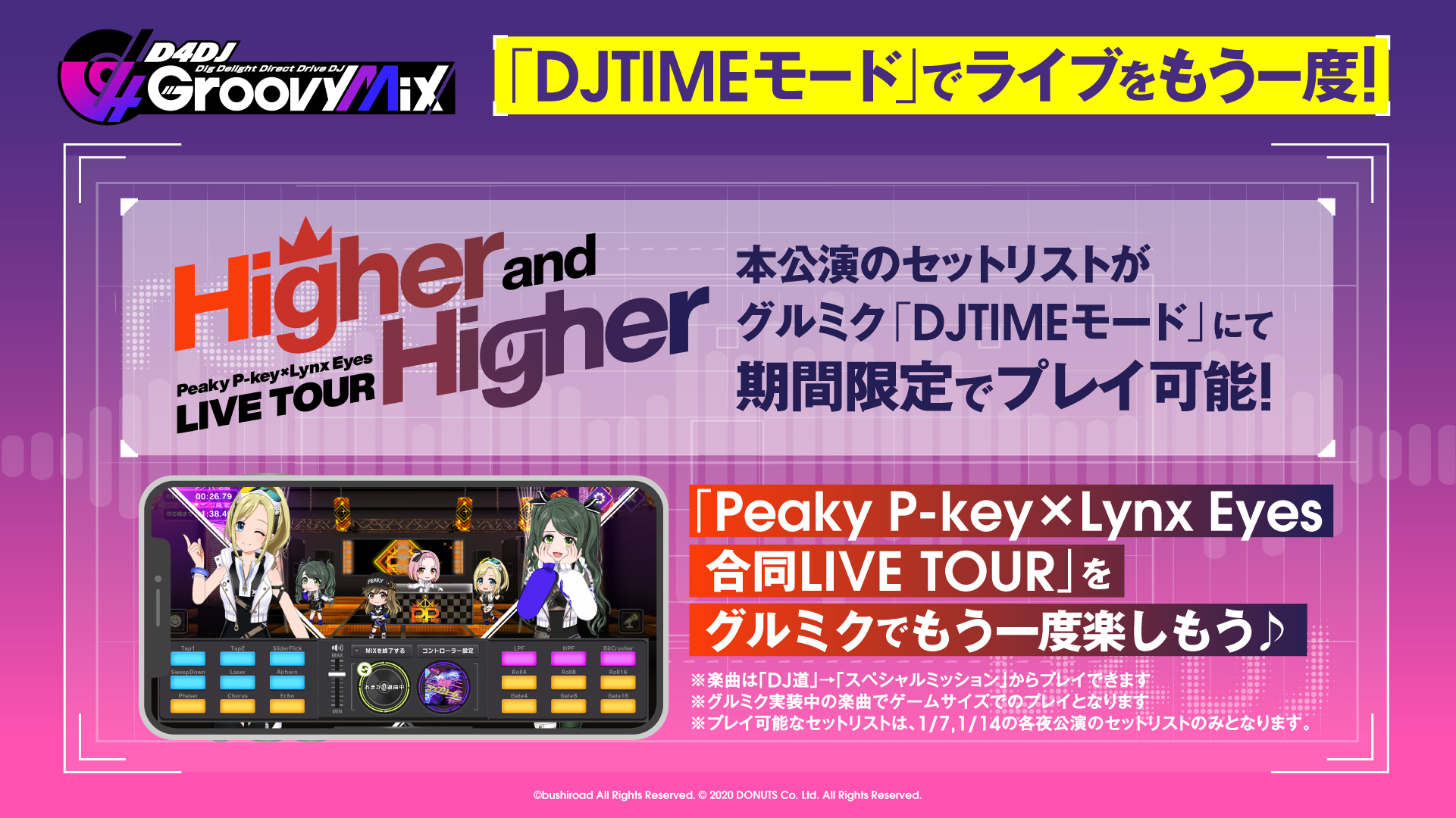 グルミクにLynx Eyesがメンバーとして実装されることが決定！Peaky P-key×Lynx Eyes 合同LIVE TOURのセットリストを実装！のサブ画像2
